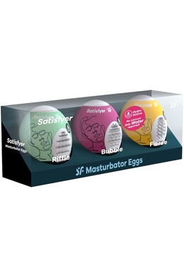 Satisfyer EGGCITED: Revolutionary Hydro-Active Masturbation Eggs - 3-Pack