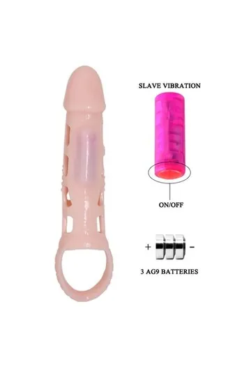Penis Extender Sleeve with Vibration and Testicle Strap - Pretty Love