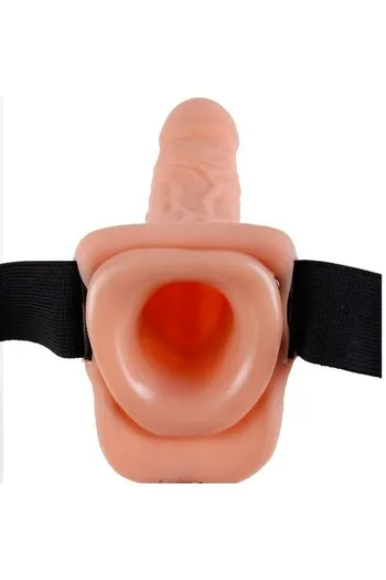 Vibrating hollow strap-on: enhanced size and pleasure