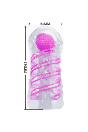 Transparent Masturbator with Rotating Spiral