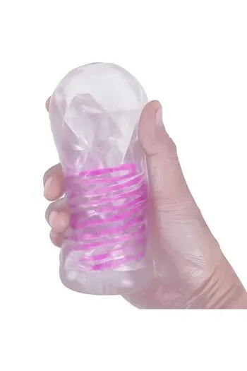 Transparent Masturbator with Rotating Spiral