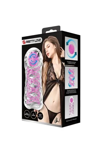 Masturbatore Trasparente con Spirale Rotante