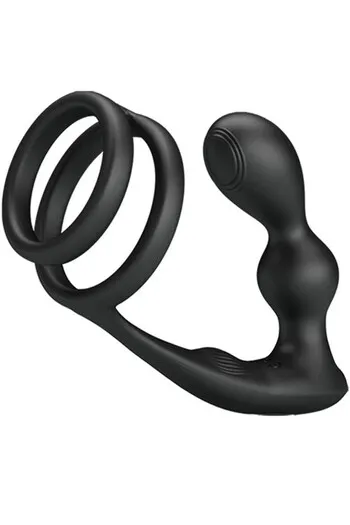 Penis Ring with Vibrating Anal Plug and Remote Control - Pretty Love