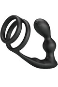 Penis Ring with Vibrating Anal Plug and Remote Control - Pretty Love