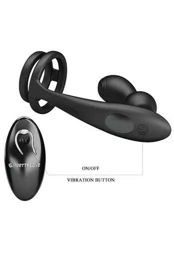 Anello Penieno con Plug Anale Vibrante e Telecomando - Pretty Love