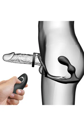 Penis Ring with Vibrating Anal Plug and Remote Control - Pretty Love