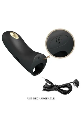 Pretty Love Silicone Finger Sleeve with Electrostimulation - 7 Functions