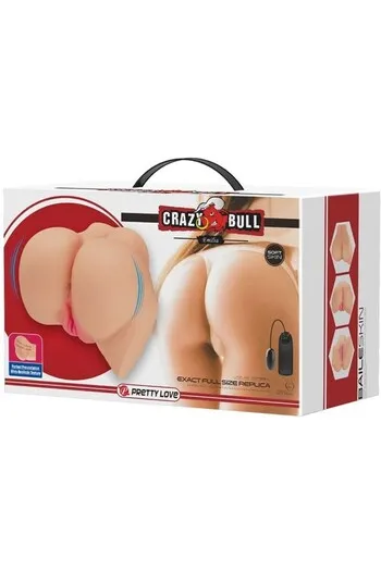 Masturbatore Realistico a Doppio Canale con Vibrazione - Crazy Bull