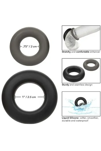 Alpha Liquid Silicone Prolong Set of 2 | Premium Intimate Rings | CalExotics