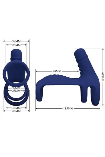 Vibratore per Pene Pretty Love - Massaggiatore Clitorideo e Anello Pene in Uno