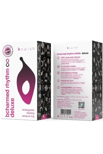 Bcharmed Rhythm Infinite Deluxe: C-Shaped Ring for Couples with 15 Intensities