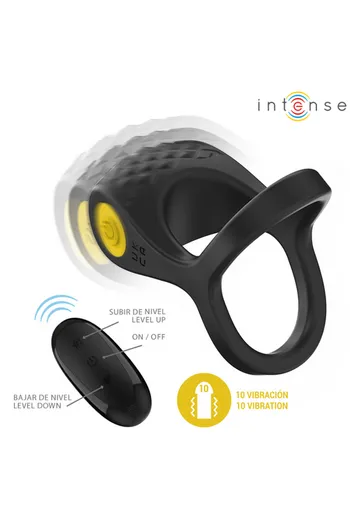 Alex by Intense: Dual Ring Vibrator with Remote - 10 Vibration Modes