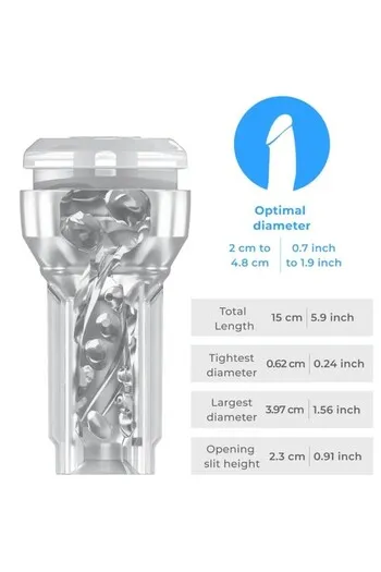 Feel Pocket Stroker Crystal di Kiiroo con PowerBlow: Piacere Intimo Avanzato