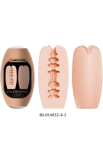 PRETTY LOVE BI-014832-4H Male Masturbator | 3 Sensory Tunnels | Phthalate-Free Material