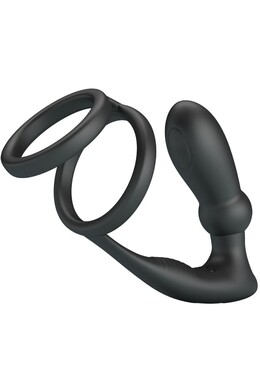 Penile Ring with Vibrating Anal Plug - PRETTY LOVE BI-210341
