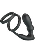 Penile Ring with Vibrating Anal Plug - PRETTY LOVE BI-210341