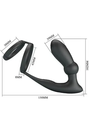 Penile Ring with Vibrating Anal Plug - PRETTY LOVE BI-210341