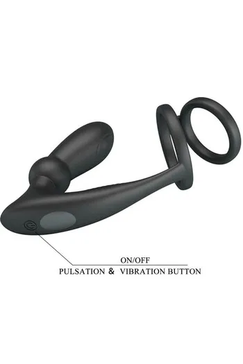 Penile Ring with Vibrating Anal Plug - PRETTY LOVE BI-210341
