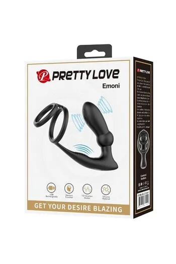 Anello Penieno con Tappo Anale Vibrante - PRETTY LOVE BI-210341