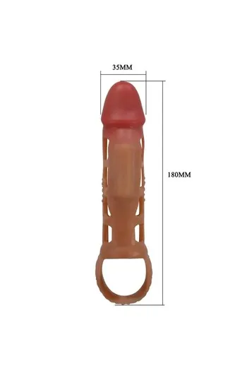 Extendable Penis Sheath with Sensory Rings