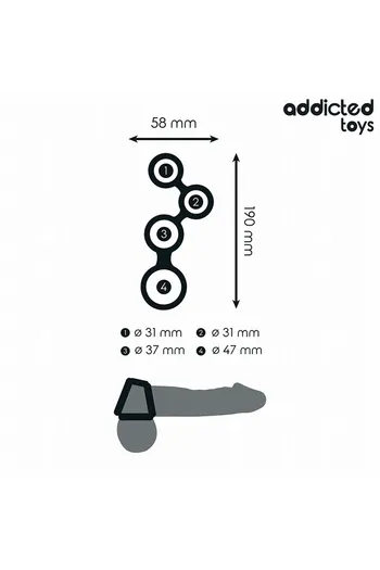 Penis Ring with Testicle Dividers Addicted Toys - Enhance Erection and Stimulation