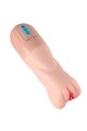 Realistic vagina-shaped masturbator with suction and vibration