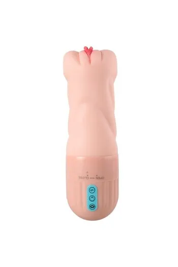 Realistic vagina-shaped masturbator with suction and vibration