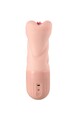 Realistic vagina-shaped masturbator with suction and vibration