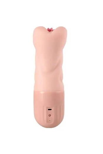 Realistic vagina-shaped masturbator with suction and vibration