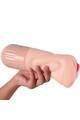 Realistic vagina-shaped masturbator with suction and vibration