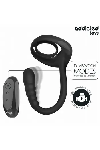 P-Spot Vibrating Penis Ring by Addicted Toys - Dual Stimulation & Remote Control