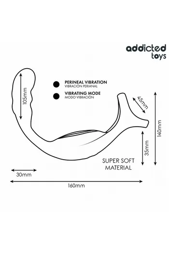 Addicted Toys Dual Ring Prostate Vibrator - Dual Stimulation for Penis and P-Spot