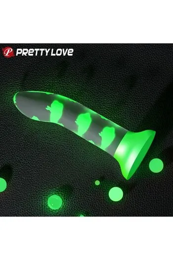 Dildo Luminoso con Ventosa - Giocattolo Sessuale Realistico in Silicone