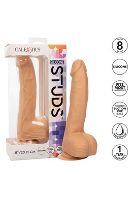 Calexotics Silicone Studs 8: 8-Inch Realistic Silicone Dildo with Suction Cup Base