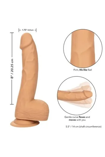 Calexotics Silicone Studs 8: 8-Inch Realistic Silicone Dildo with Suction Cup Base