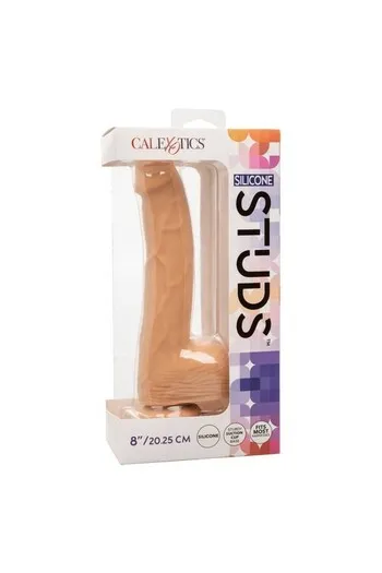 Calexotics Silicone Studs 8: 8-Inch Realistic Silicone Dildo with Suction Cup Base