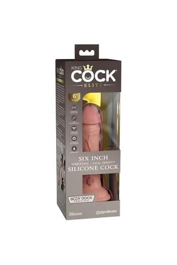 King Cock Elite - Dual Density Silicone Dildo with Powerful Vibrations