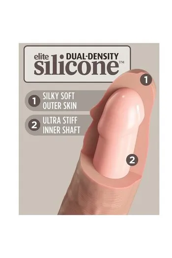 King Cock Elite Dildo a Doppia Densità con Vibrazione - Realismo e Potenza