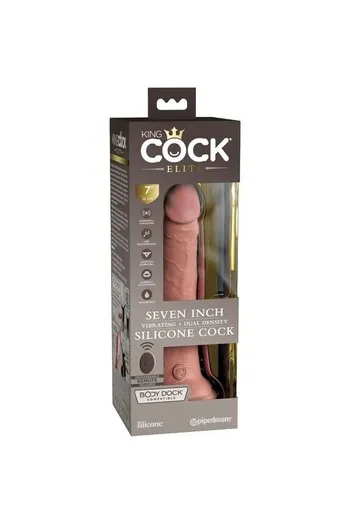 King Cock Elite Double Density Silicone Dildo with Vibration - Realism & Power