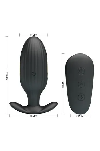 Plug Anale E-Stim con Vibrazione e Controllo Remoto - Pretty Love