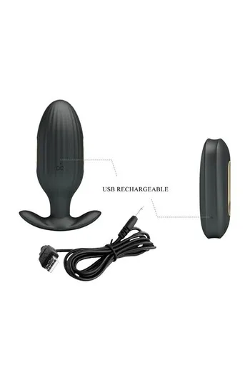 E-Stim Anal Plug with Vibration & Remote Control - Pretty Love