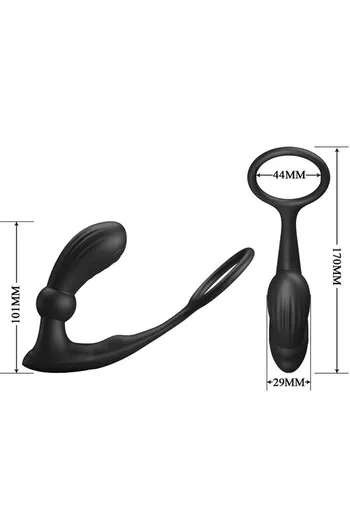 Penis Ring with Anal Plug and Remote Control - Double Stimulation