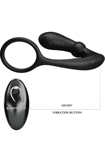 Penis Ring with Anal Plug and Remote Control - Double Stimulation