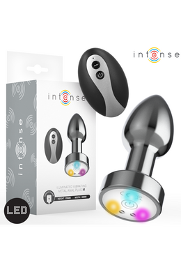 Vibrating Metal Anal Plug with LED Lights and Remote Control - Intense