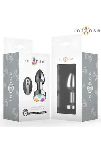 Vibrating Metal Anal Plug with LED Lights and Remote Control - Intense