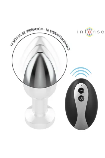 Plug Anale in Metallo Vibrante con Luci LED e Telecomando - Intense