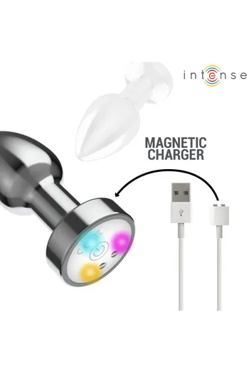 Vibrating Metal Anal Plug with LED Lights and Remote Control - Intense