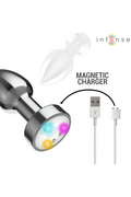 Plug Anale in Metallo Vibrante con Luci LED e Telecomando - Intense