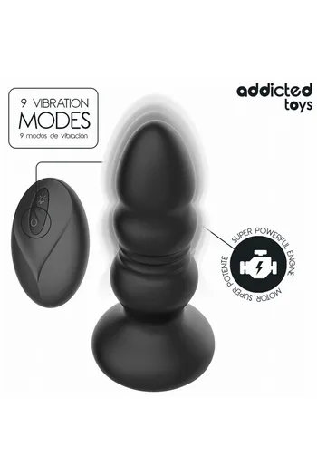 Addicted Toys Anal Plug with Dual Motor: Thrusting and Vibration Control