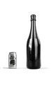 All Black Champagne Bottle-Shaped Buttplug - Unique Anal Sensation